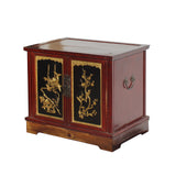 Chinese Vintage Fujian Golden Carving Low Table Cabinet cs5858S