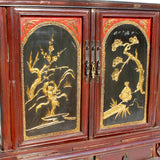 Chinese Vintage Fujian Golden Carving Low Table Cabinet cs5860S