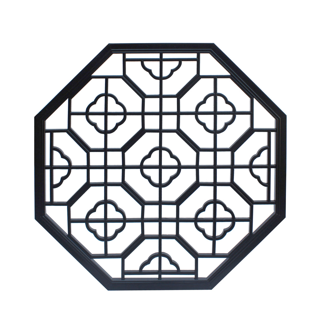 Chinese Black Octagonal Flower Geometric Pattern Wall Panel Chinese Black Octagonal Flower Geometric Pattern Wall Panel