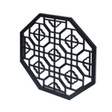 Chinese Black Octagonal Flower Geometric Pattern Wall Panel cs5879S