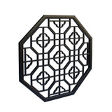 Chinese Black Octagonal Flower Geometric Pattern Wall Panel cs5879S
