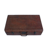 Asian Vintage Brown Stain Rattan Wood Luggage Truck Box cs5882S