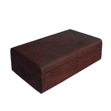 Asian Vintage Brown Stain Rattan Wood Luggage Truck Box cs5882S