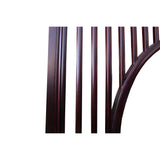 Chinese Oriental Brown Stain Open Circle Wood Panel Divider Floor Screen cs5893S