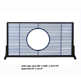 Chinese Oriental Brown Stain Open Circle Wood Panel Divider Floor Screen cs5893S