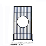 Chinese Oriental Brown Stain Open Circle Wood Panel Divider Floor Screen cs5893S