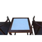 Oriental Handmade Elm Wood Horseshoe Armchair Table 3 Pieces Set cs5935S