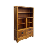 Rustic Raw Wood Medium Brown Bookcase Display Cabinet cs5944S