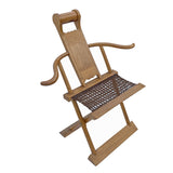 Chinese Elm Wood Wool Seat Wide Arm Folding Armchair cs5955S