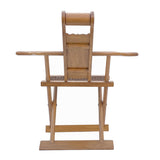 Chinese Elm Wood Wool Seat Wide Arm Folding Armchair cs5955S