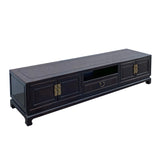 Chinese Semi Gloss Brown Low TV Console Table Cabinet cs5959S