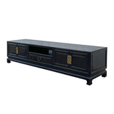 Chinese Semi Gloss Brown Low TV Console Table Cabinet cs5959S