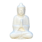 sitting Buddha - White marble Buddha - Garden Stone Buddha