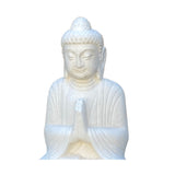 Chinese Oriental White Marble Stone Carved Sitting Buddha Figure cs5967S