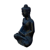 Chinese Black Color Stone Carved Sitting Buddha Amitabha Shakyamuni Statue cs5968S