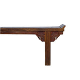 Chinese Rustic Brown Vintage Ru Yi Wood Side Altar Console Table cs5969S