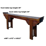 Chinese Rustic Brown Vintage Ru Yi Wood Side Altar Console Table cs5969S