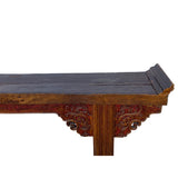 Chinese Rustic Brown Vintage Ru Yi Wood Side Altar Console Table cs5969S