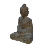 Chinese Oriental Stone Sitting Buddha Amitabha Shakyamuni Statue cs5975S