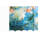 Water Ink Style Blue Lotus Pond Flower Birds Theme Graphic Screen cs5984S