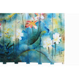 Water Ink Style Blue Lotus Pond Flower Birds Theme Graphic Screen cs5984S