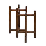 Chinese Double Square Rhombus Plant Vase Stand Pedestal Table cs6001S