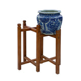 Chinese Double Square Rhombus Plant Vase Stand Pedestal Table cs6001S