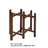 Chinese Double Square Rhombus Plant Vase Stand Pedestal Table cs6001S