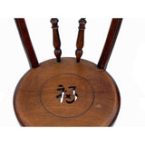 Chinese Handmade Round Light Brown Stain Fok Side Chair w Back cs6002
