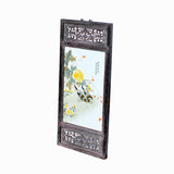 Vintage Chinese Wood Frame Porcelain Flower Birds Wall Plaque Panel cs6009S