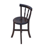 Chinese Handmade Round Brown Stain "Shou" Side Chair w Back cs6023