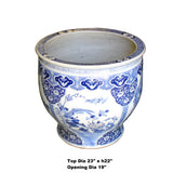 Chinese Blue White Oriental Flower People Scenery Porcelain Pot cs6026S