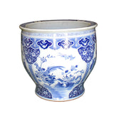 Chinese Blue White Oriental Flower People Scenery Porcelain Pot cs6026S