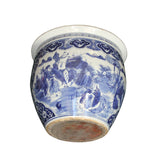 Chinese Blue White Oriental Flower People Scenery Porcelain Pot cs6029S