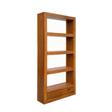 Elm Wood Brown 4 Shelves 2 Drawers Bookcase Display Cabinet cs6032S
