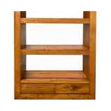 Elm Wood Brown 4 Shelves 2 Drawers Bookcase Display Cabinet cs6032S