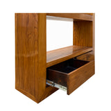 Elm Wood Brown 4 Shelves 2 Drawers Bookcase Display Cabinet cs6032S
