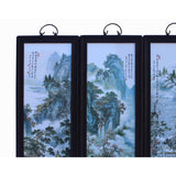 Chinese Mountain Water Scenery Porcelain Off White Painting Wall Panel Set cs6039S