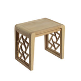 Light Natural Raw Wood Minimalist Lattice Pattern Stool Table cs6049