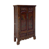 Chinese Vintage Brown Golden Scenery Armories  Storage Cabinet cs6059S