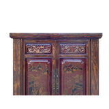 Chinese Vintage Brown Golden Scenery Armories  Storage Cabinet cs6059S
