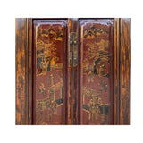 Chinese Vintage Brown Golden Scenery Armories  Storage Cabinet cs6059S