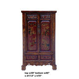 Chinese Vintage Brown Golden Scenery Armories  Storage Cabinet cs6059S