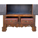 Chinese Vintage Brown Golden Scenery Armories  Storage Cabinet cs6059S