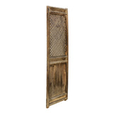 Chinese Old Rustic Bold Geometric Open Pattern Wall Tall Panel Divider cs6067S