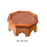 Asian Octagon Geometric Open Pattern Low Side Table Stand cs6073S