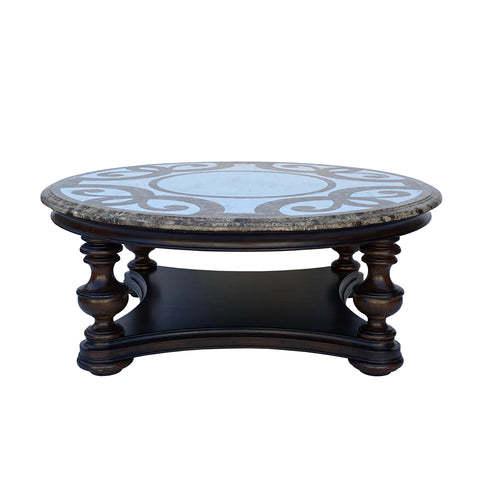 coffee table - round marble table - estate coffee table