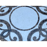 Vintage Estate Round Ribbon Cross Pattern Marble Top Coffee Table cs6081S