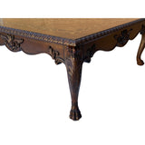 Vintage Estate Square Western Claw Legs Veneer Pattern Coffee Table cs6082S