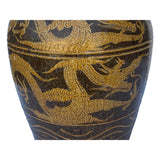 Vintage Finish Chinese Brown Dragon Motif Ceramic Planter Pot cs6086S